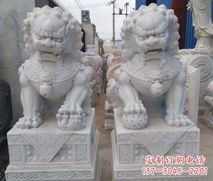 甘肃中领雕塑狮子石雕助您招财无忧