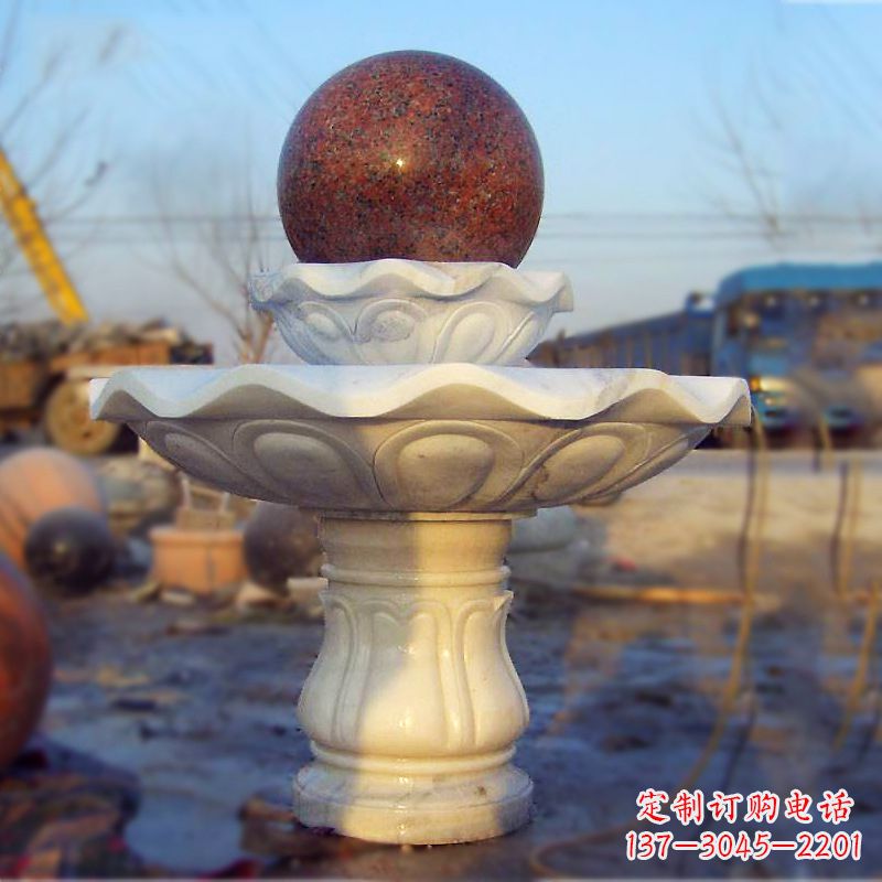 甘肃汉白玉石雕风水球
