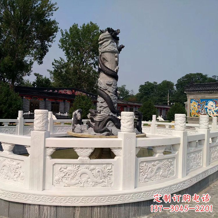 甘肃汉白玉石雕刻护栏,精美而别致
