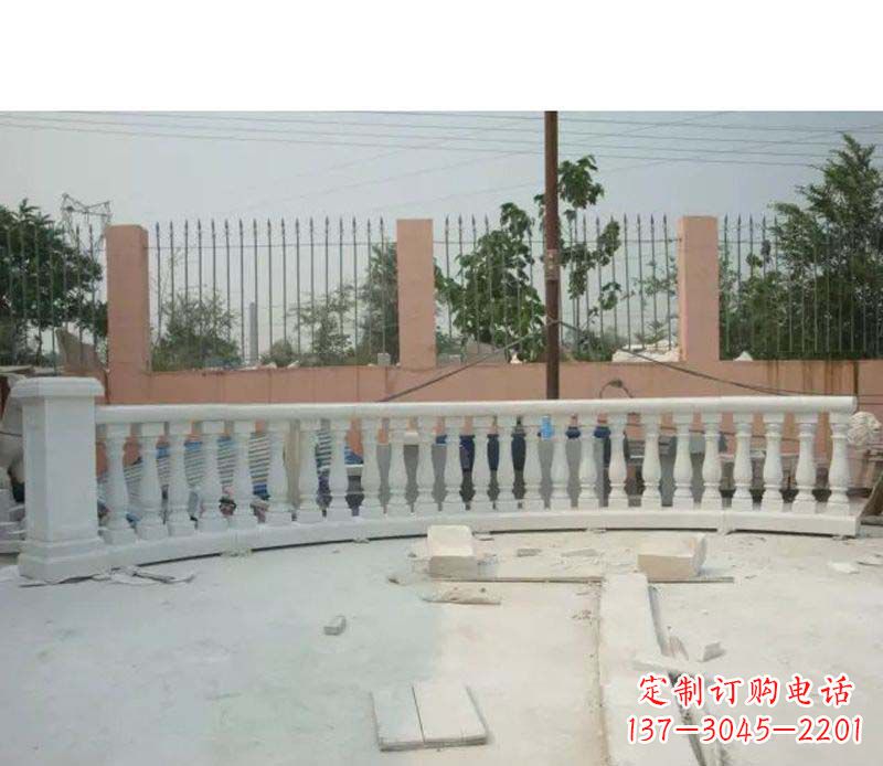 甘肃精致白玉石栏杆雕塑