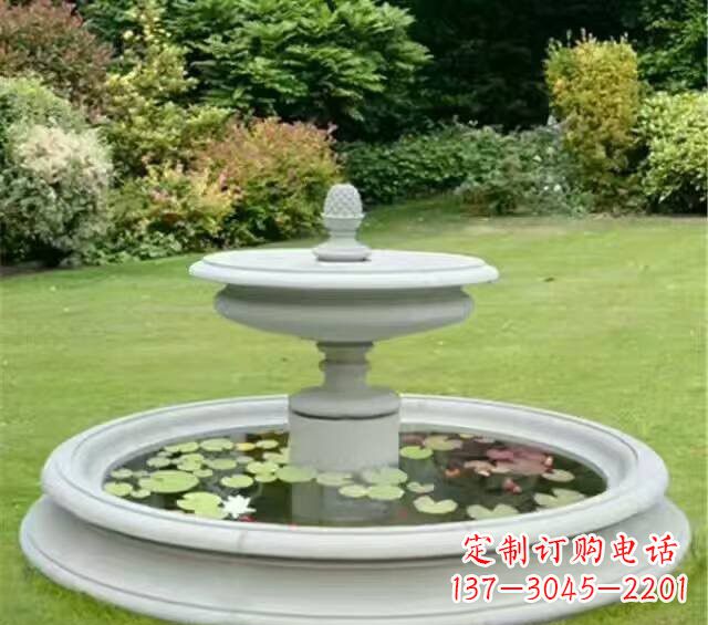 甘肃汉白玉双层喷泉雕塑