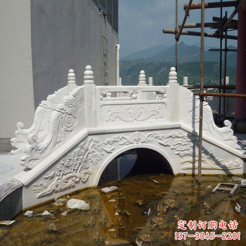 甘肃汉白玉庭院装饰石桥雕塑