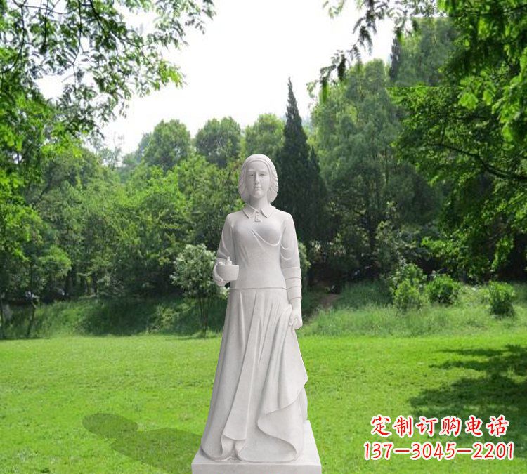 甘肃纪念南丁格尔的经典白玉雕塑
