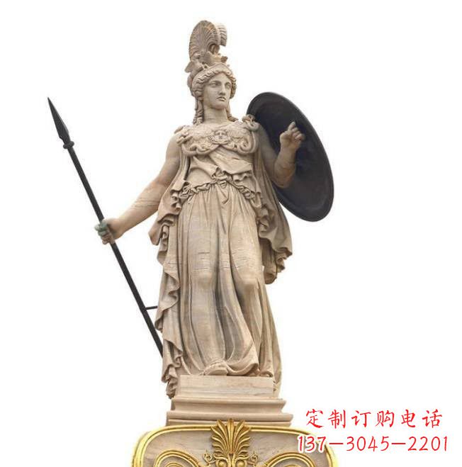 甘肃汉白玉希腊女神雅典娜雕塑