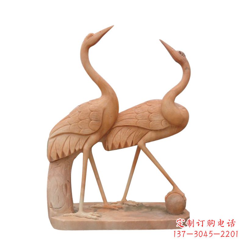 甘肃汉白玉仙鹤雕塑