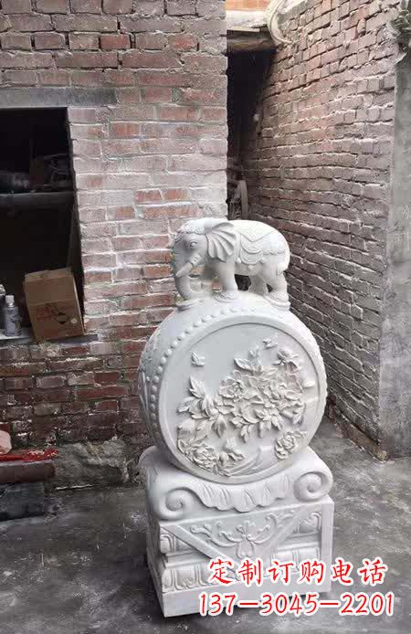 甘肃汉白玉小象抱鼓石雕塑之美