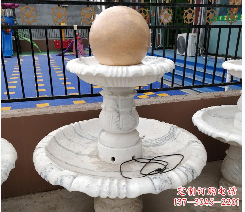 甘肃高贵典雅的汉白玉风水球雕塑