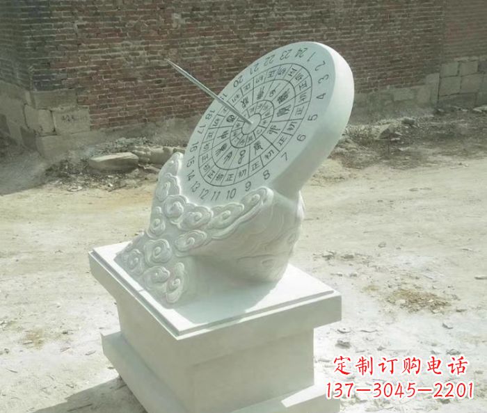甘肃精美绝伦的汉白玉日晷石雕