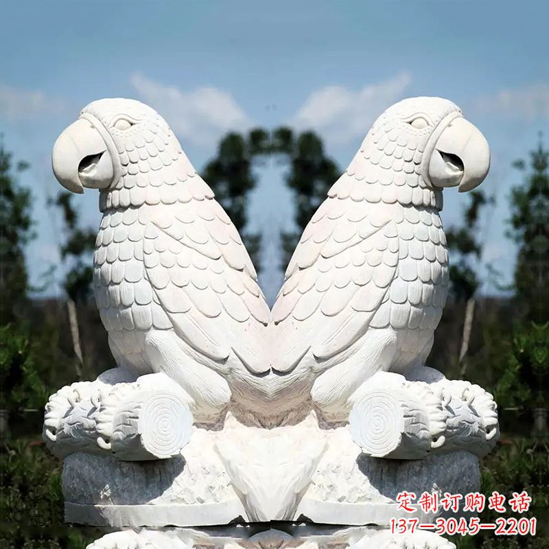 甘肃汉白玉鹦鹉石雕,令你赏心悦目