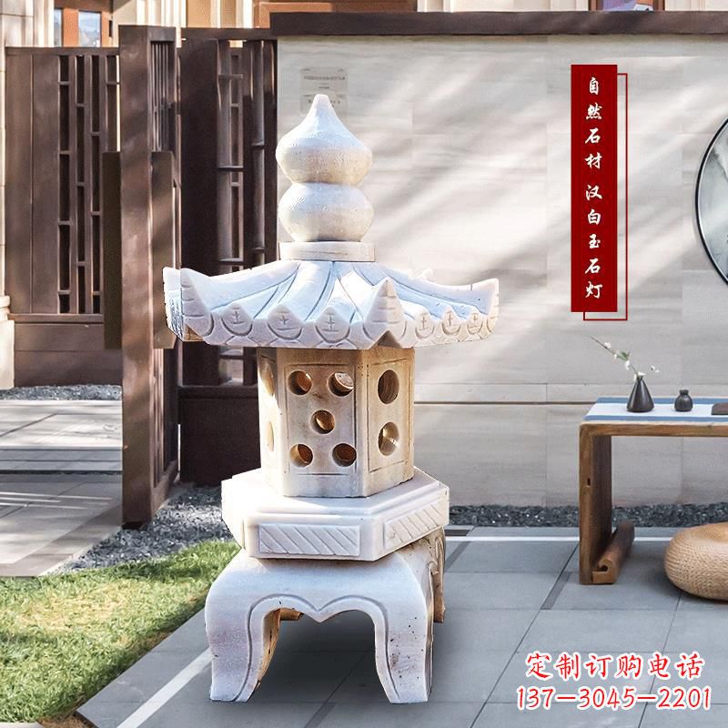 甘肃中领雕塑-经典经典汉白玉灯笼园林雕塑