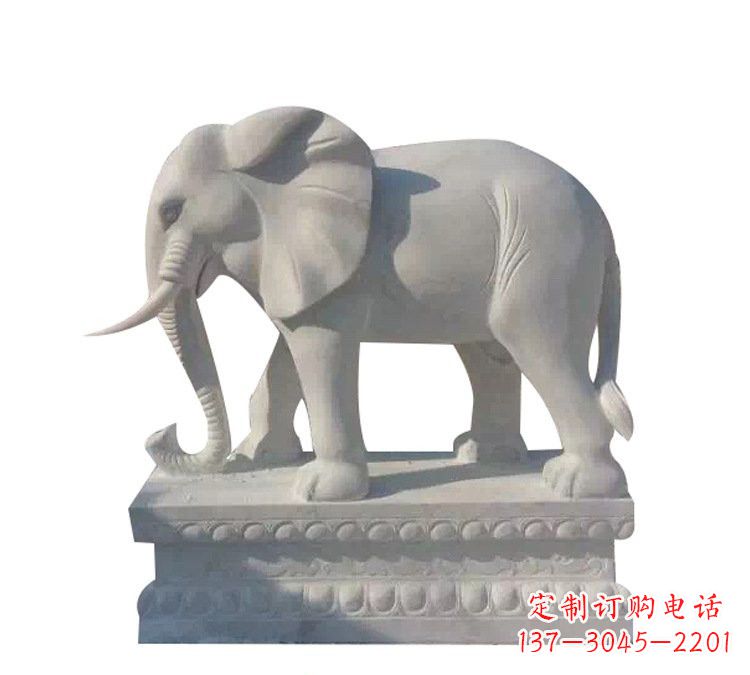 甘肃汉白玉镇宅大象石雕