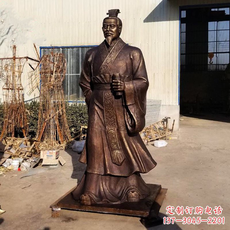 甘肃高质量汉武帝刘彻铜雕塑像