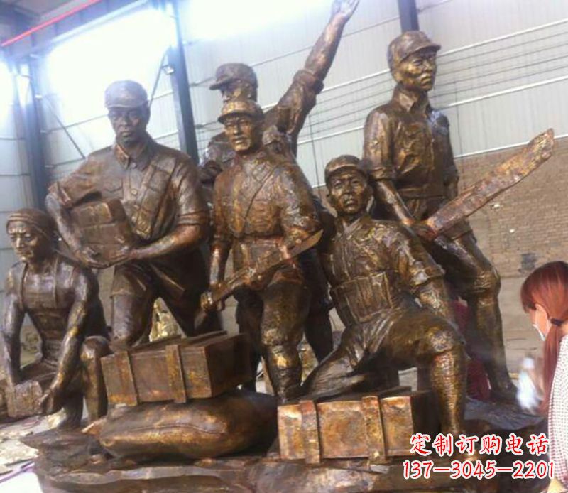 甘肃把热血历史纪念永久铸就——红军雕塑