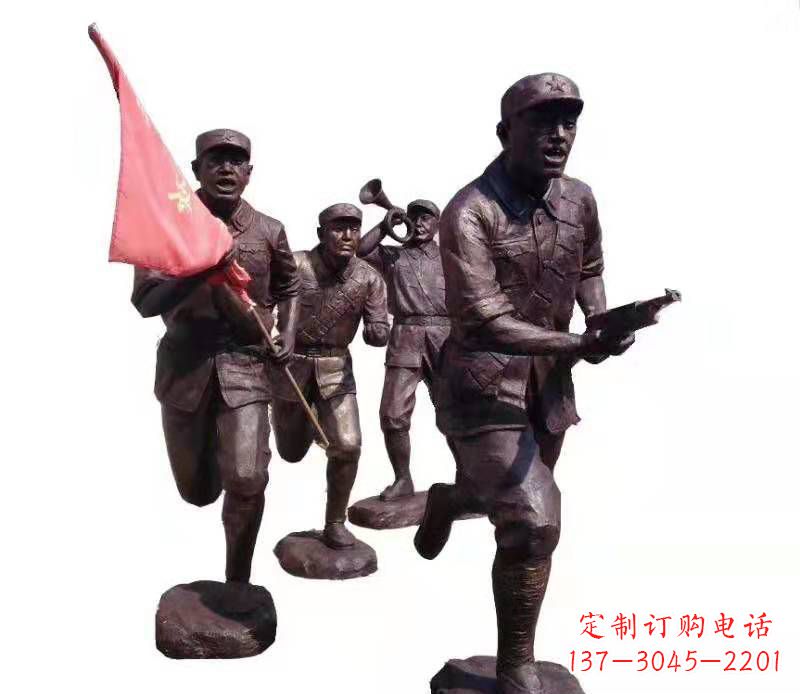 甘肃传承热血精神,纪念红军英雄:红军人物雕塑