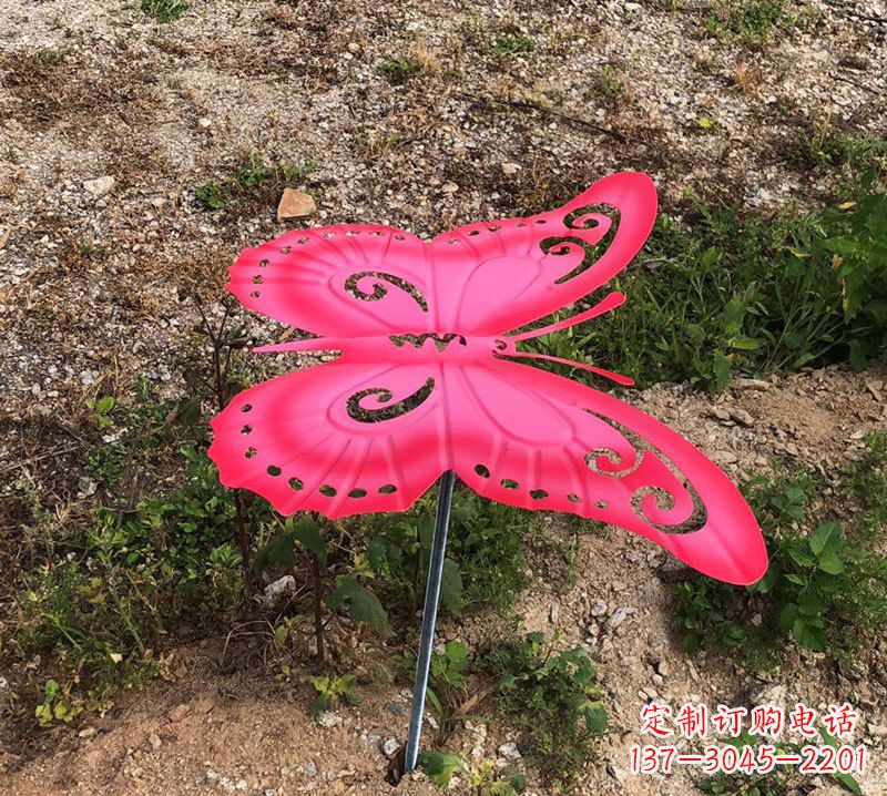 甘肃红色铁艺不锈钢蝴蝶雕塑