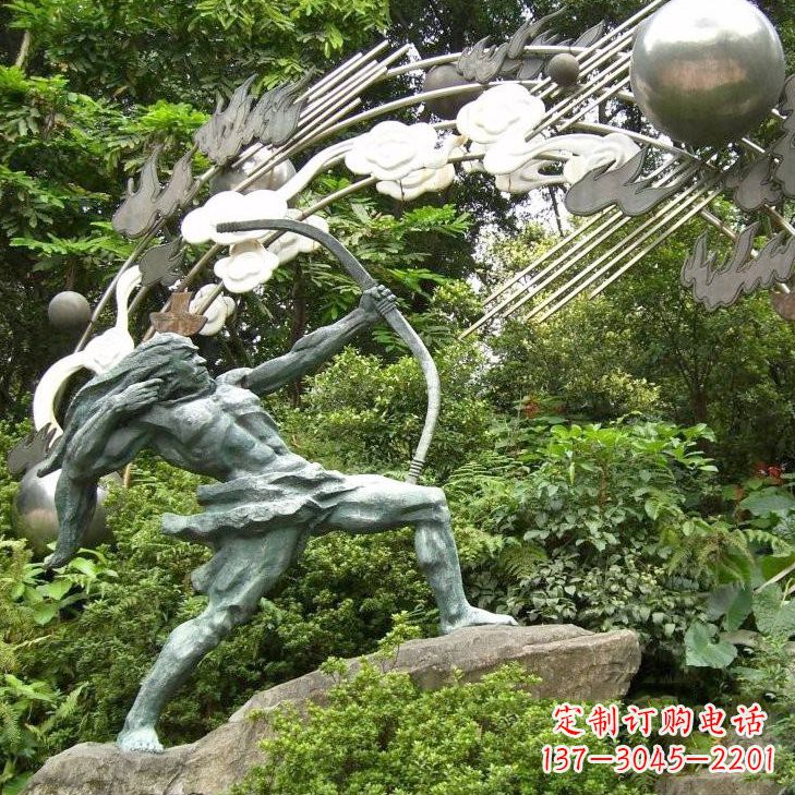 甘肃华夏传统精美后羿射日雕塑