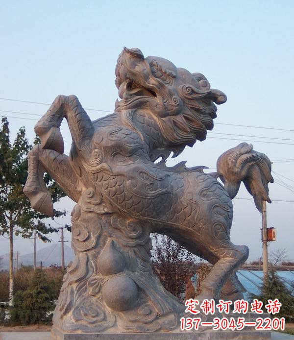 甘肃精美独特的麒麟神兽石雕