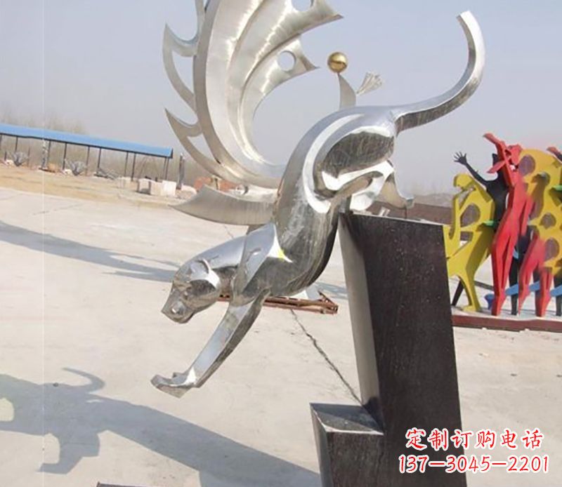 甘肃经典大气的不锈钢豹子雕塑