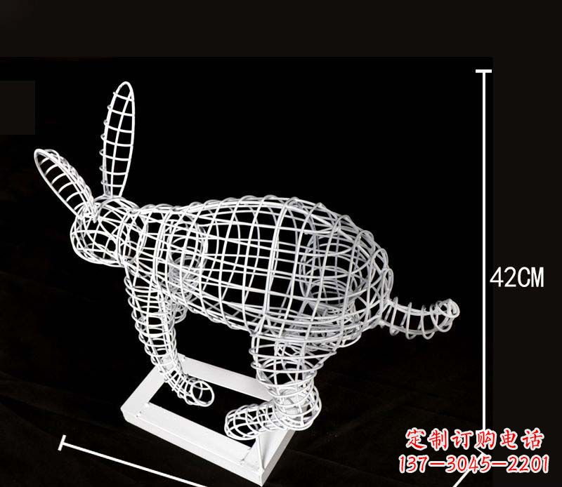 甘肃户外不锈钢镂空兔子雕塑