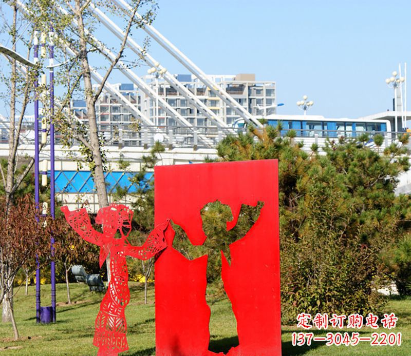 甘肃全新设计:不锈钢皮影戏雕塑