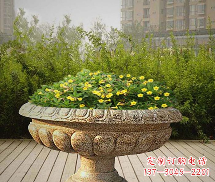 甘肃精美雕刻的花岗岩花盆驰骋提供