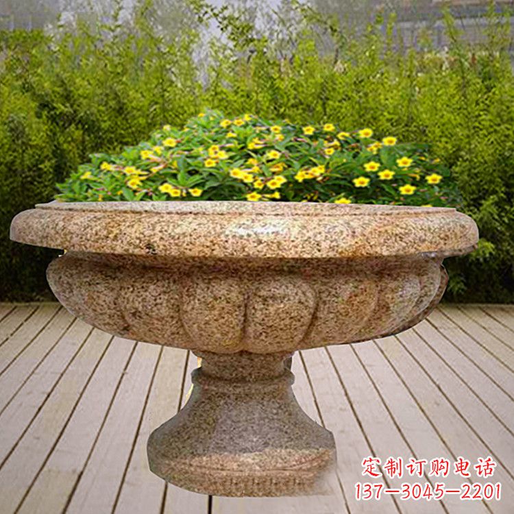 甘肃花岗岩欧式园林花盆雕塑