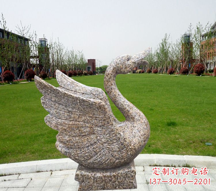 甘肃中领雕塑推出的浪漫喷水天鹅雕塑,它是一件…