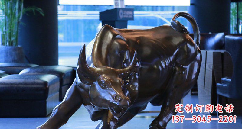 甘肃华尔街牛招财铜雕——精美装点空间,招财进宝