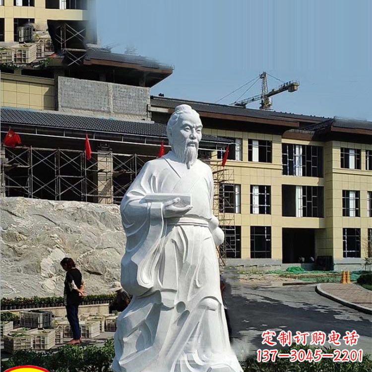 甘肃高雅精美的华佗白玉石雕像