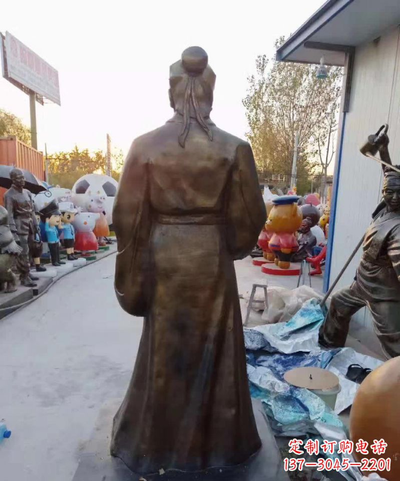 甘肃精美雕塑永流传——华佗名医铜雕(定制)