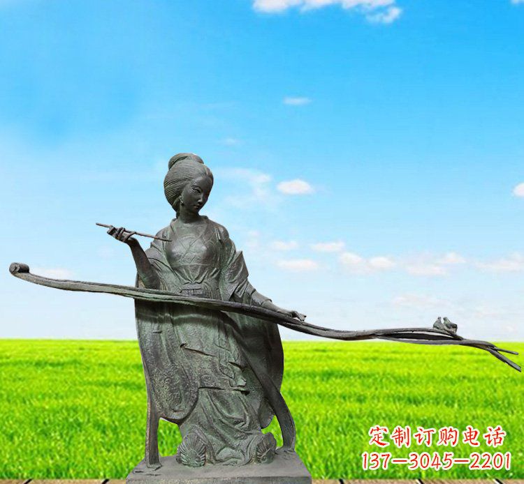 甘肃优雅迷人的古代美女铜雕