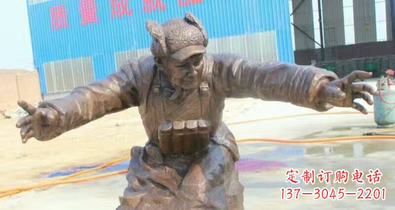 甘肃黄继光校园英雄人物铜雕