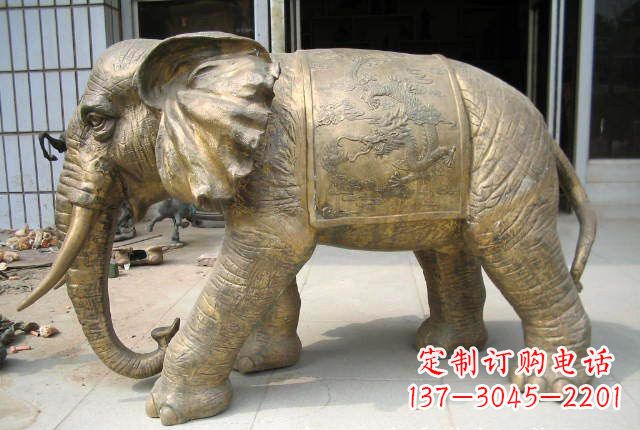 甘肃黄铜大象雕塑 (2)