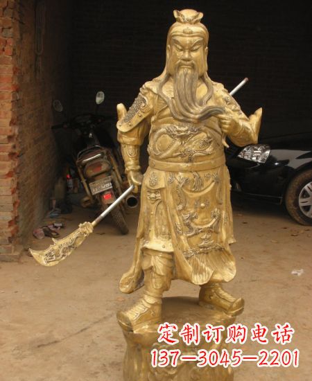 甘肃优美勇猛的关公雕塑