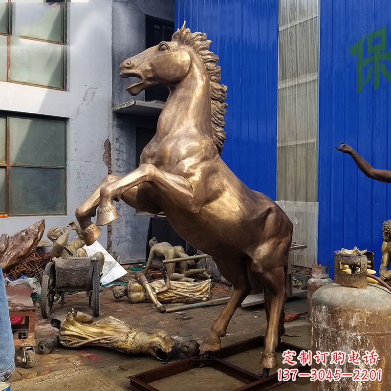 甘肃高端手工黄铜马雕塑