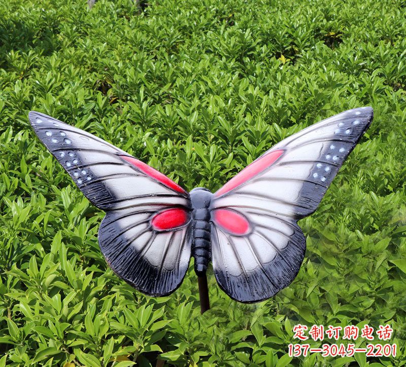 甘肃灰黑色仿真蝴蝶玻璃钢铸造雕塑