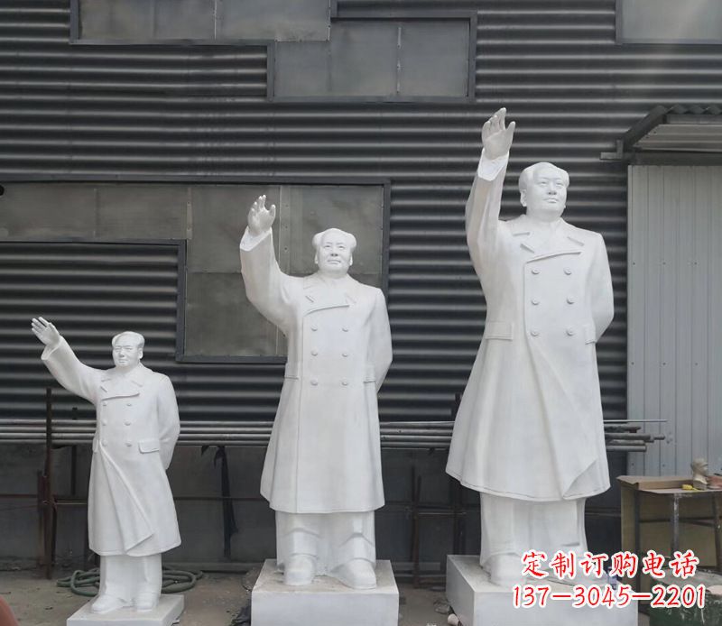 甘肃追随主席足迹,收藏挥手毛主席校园伟人石雕