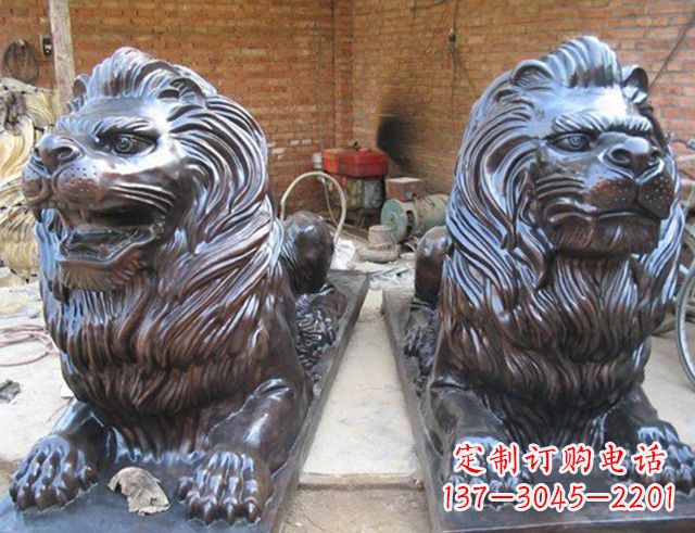 甘肃汇丰狮子铜雕塑是由中领雕塑制作的一款狮子…