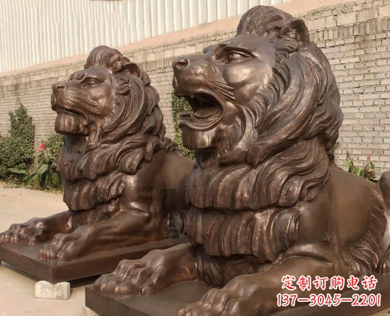 甘肃汇丰铜雕狮子,威武雄壮