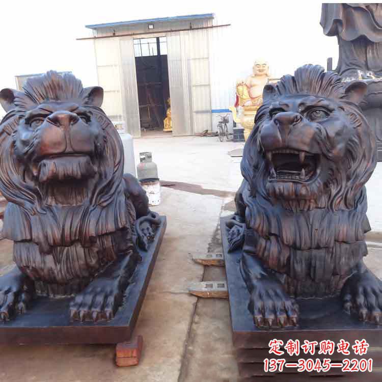 甘肃汇丰银行狮子雕塑,精美雕塑展示您的财富