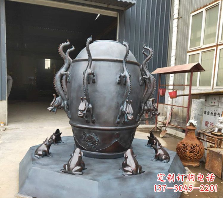 甘肃浑天仪玻璃钢仿铜校园景观雕塑摆件
