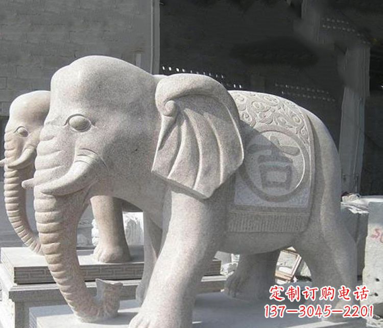 甘肃吉祥大理石大象雕塑,古典雅致、品质优质