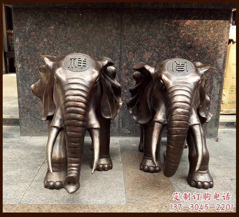 甘肃吉祥大象铜雕222