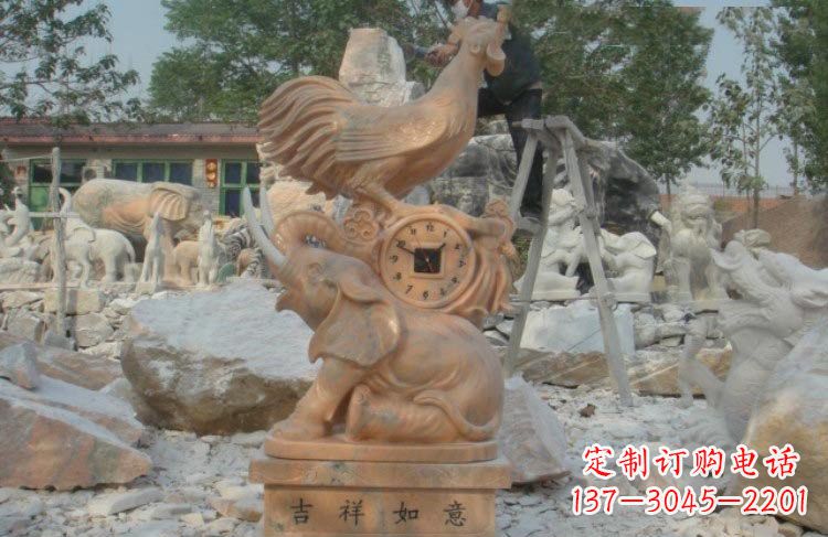 甘肃吉祥如意公鸡石雕