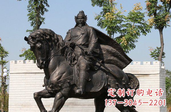 甘肃将军骑马古代人物铜雕