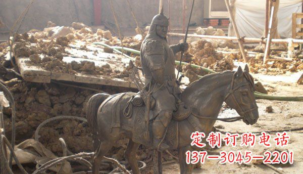 甘肃将军骑马古代铜雕