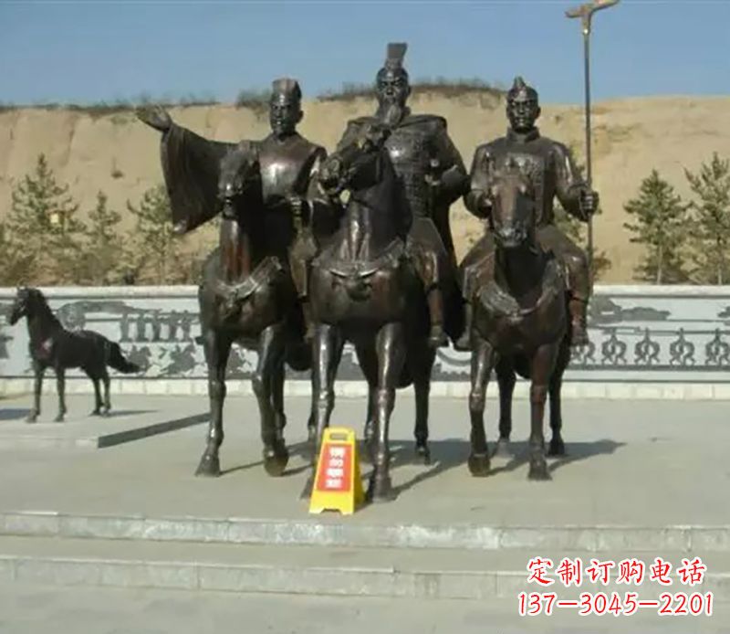 甘肃将军骑马广场景观铜雕