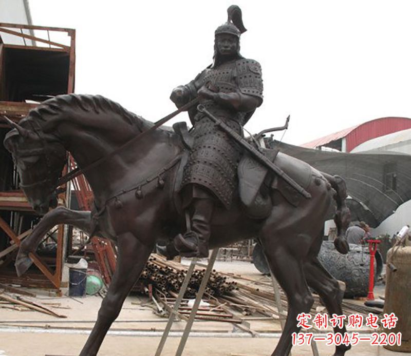 甘肃将军骑马人物铜雕