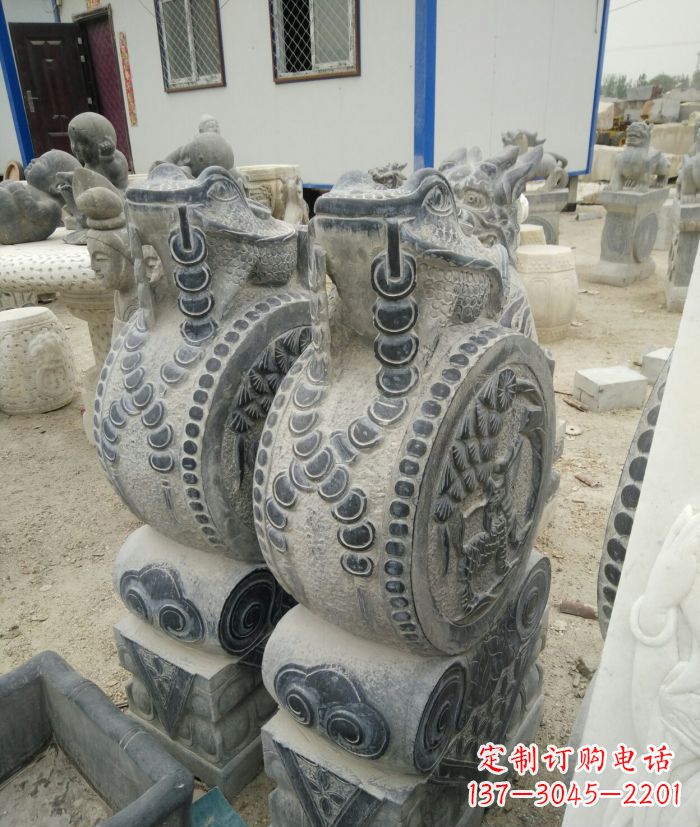甘肃古韵深远,金蟾抱鼓石仿古门墩雕塑