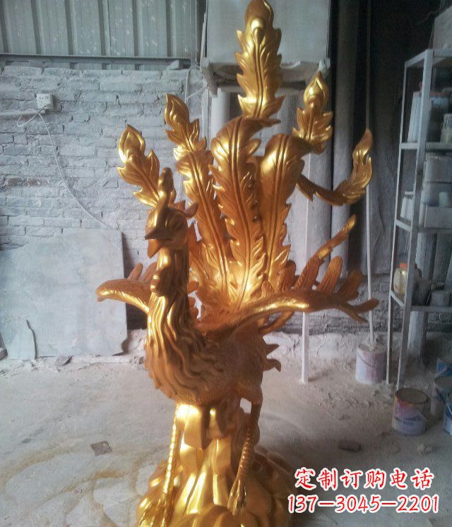 甘肃金凤凰玻璃钢仿铜动物雕塑─让美丽无限盛开